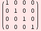 ( 1 0 0 0 ) 0 1 0 0 0 0 1 0 0 0 0 1